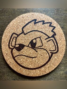 Pokemon Growlithe Face Laser Engraved Cork Coaster